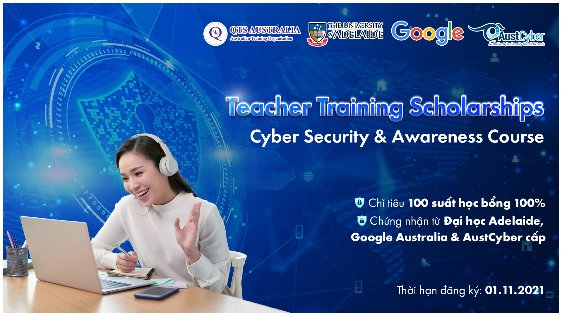 [HTQT] Thông báo về Học bổng toàn phần Khóa đào tạo An ninh mạng khi giảng dạy từ xa